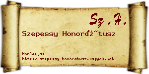 Szepessy Honorátusz névjegykártya